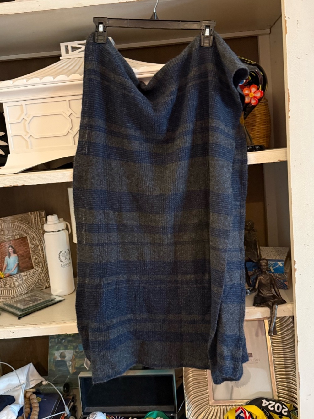 Portolano cashmere scarf blue gray